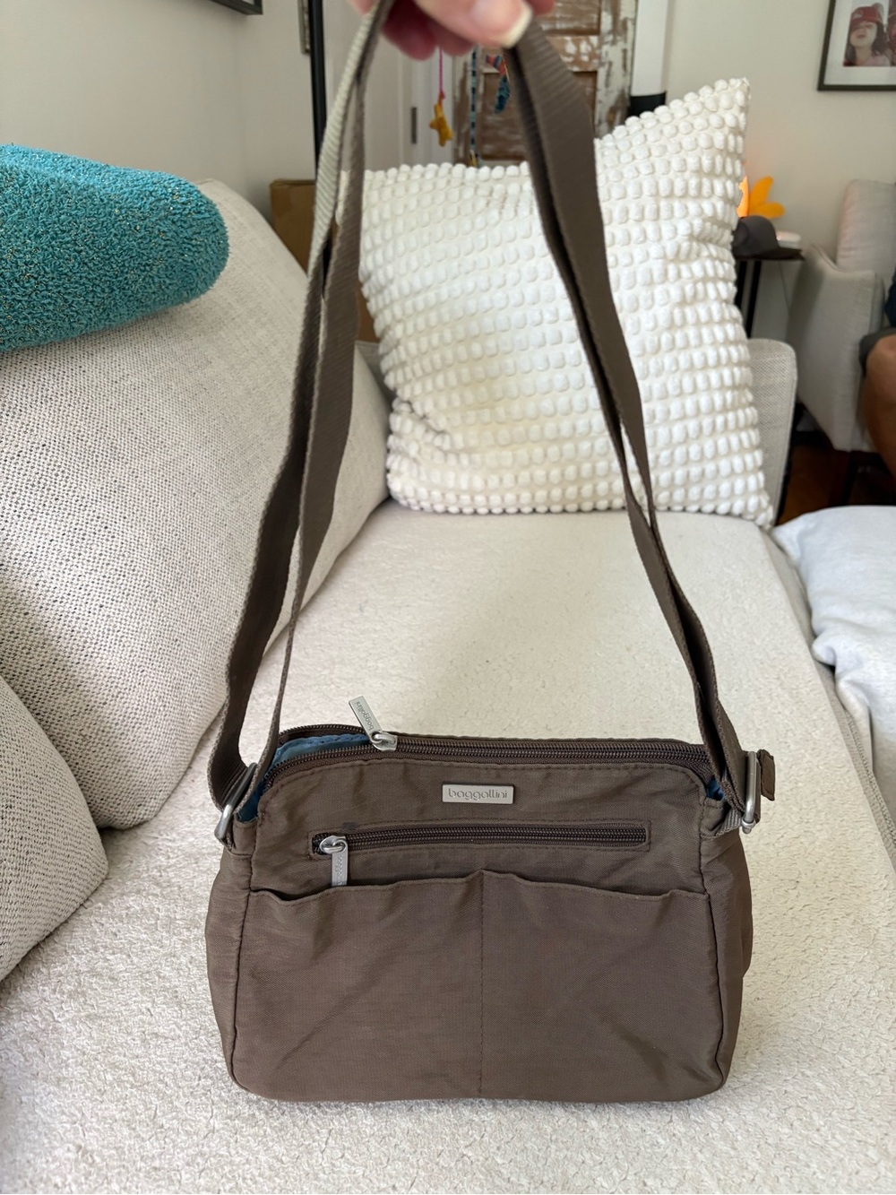 Baggallini Brown Nylon Crossbody Messenger Bag